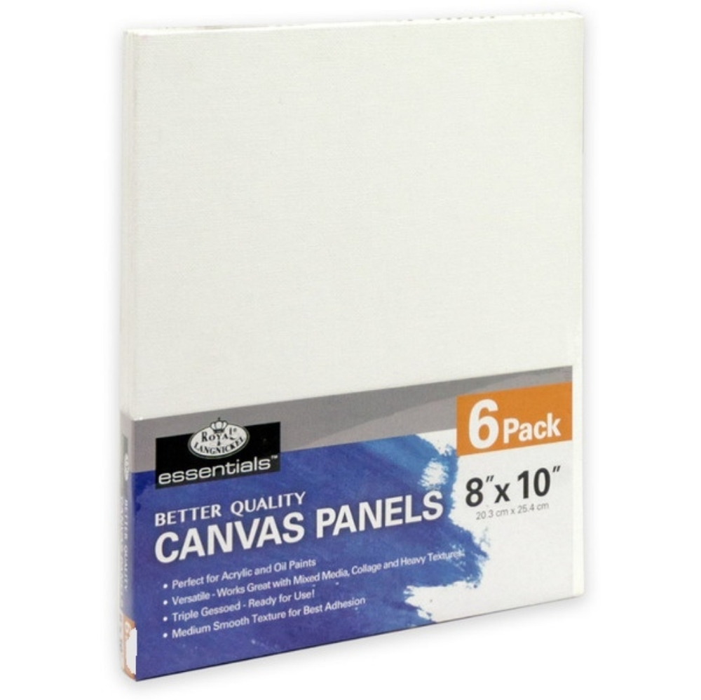 Royal & Langnickel Essentials 8" x 10" Canvas Panels, 6Pk
